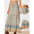 thumbnail image 2 of DARING DIVA Women's Boho Flare Floral Skirt M Beige, 2 of 6