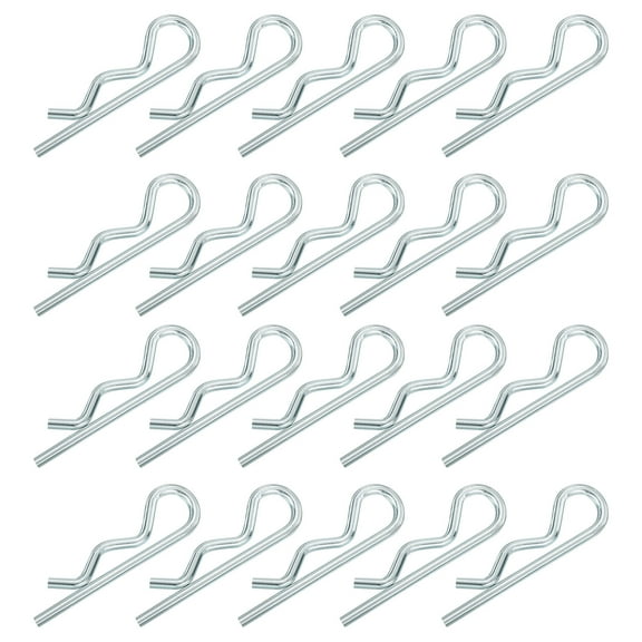 Uxcell 3.5 mm x 70 mm Cotter Pins Spring Fastener, Hitch Pin Retaining Pin R Clip Hairpin Carbon Steel Silver Tone 20Pcs