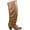 Cognac Distress PU, variant on Qupid Priority-32 Strappy Knee High Boot