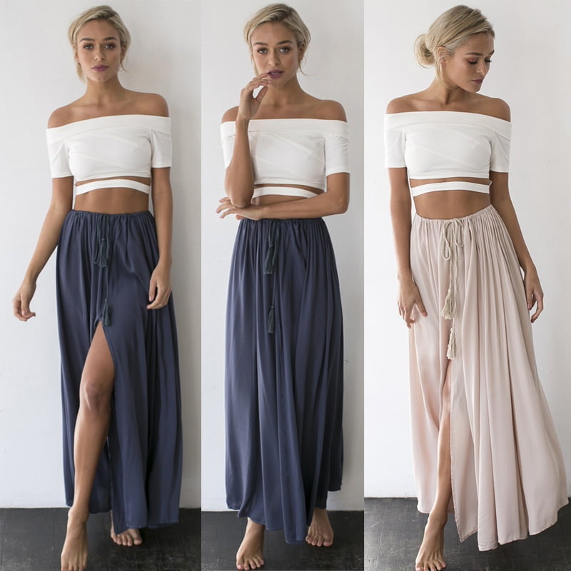 long skirt beach outfit