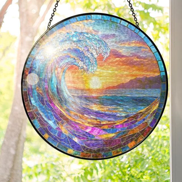 Captador de sol con vidrieras FLAGWIX de 25 cm para decoración de playa