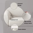 thumbnail image 3 of Thick jacquard stretch cover for sofa with 3 cushions (sofa, ivory), 3 of 7