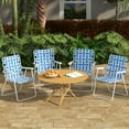 thumbnail image 2 of Topbuy Set of 4 Webbed Lawn Chairs, Outdoor Patio Folding Chairs w/ Heavy-Duty Metal Frame Lightweight Portable Web Camping Chairs Blue, 2 of 7