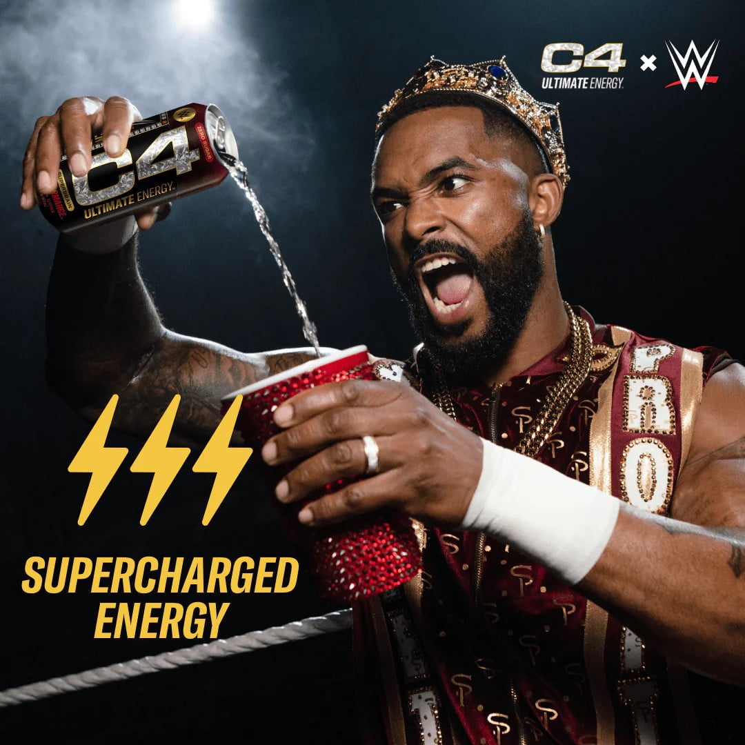 C4 Ultimate Energy Drink, WWE Ruthless Raspberry, 16 fl oz Single Can