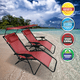 thumbnail image 2 of Set De 2 Sillas Camastro Plegable Elly Decor Tecnologia Gravedad Cero Reclinable Con Sombrilla Vino, 2 of 9