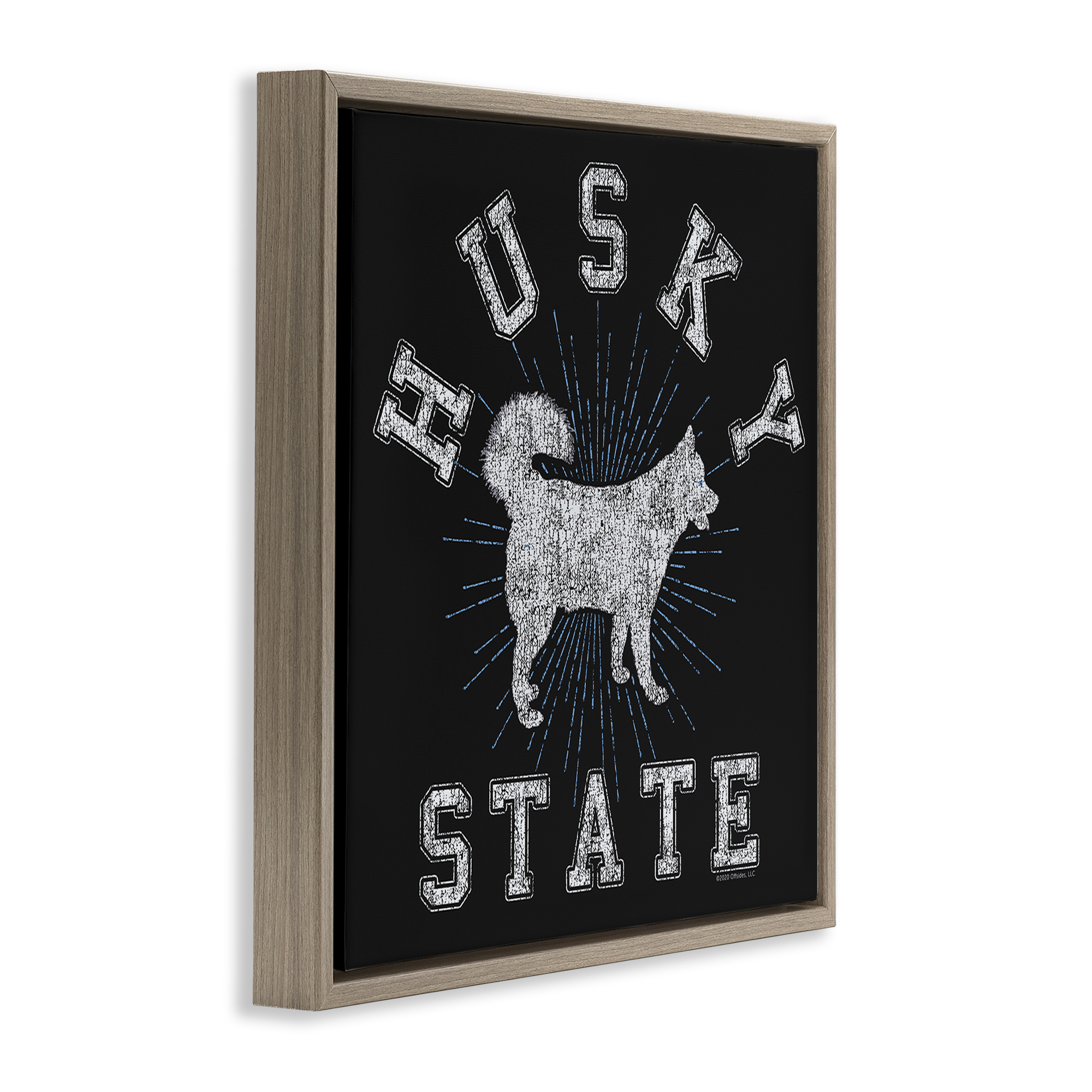 Stupell Industries Vintage Husky State Novelty & Humor Painting Brown Floater Framed Canvas Art Print Wall Art, 18 x 18