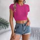 thumbnail image 1 of mfyjkho Tops Para Hacer Ejercicio Para Mujer, Suéter Corto De Moda Con Cuello Redondo Y Manga Corta Con Inserción En Los Hombros De Color Liso Para Mujer Tops Para Hacer Ejercicio M, 1 of 8