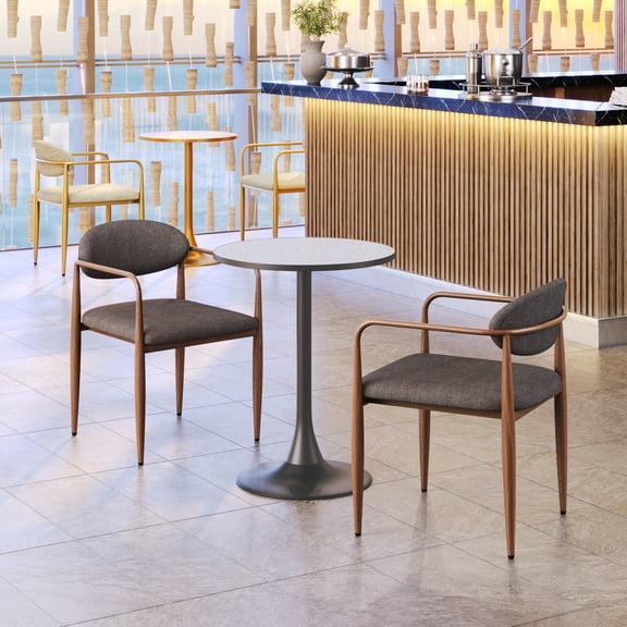 Zens Dining Chair Truffle Gray Dining Chair, Modern Style, Armrest support, Plywood, Indoor Dining