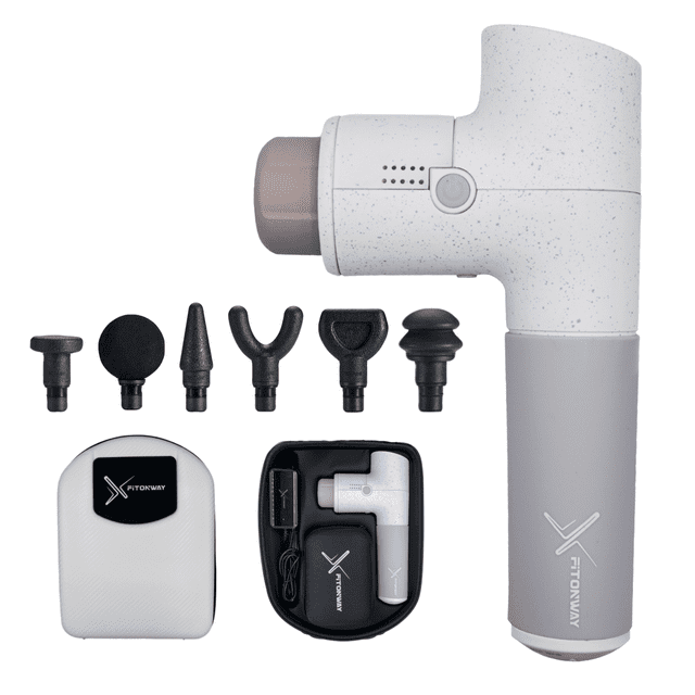 Xfitonway Pistolet de Massage Élégant à Thérapie Percussive de Qualité Supérieure – Blanc