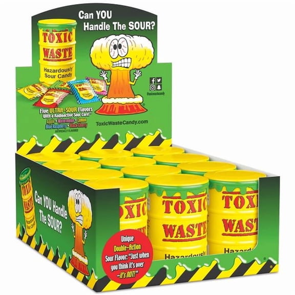 1.7 oz Toxic Waste Sour Candy, Pack of 12