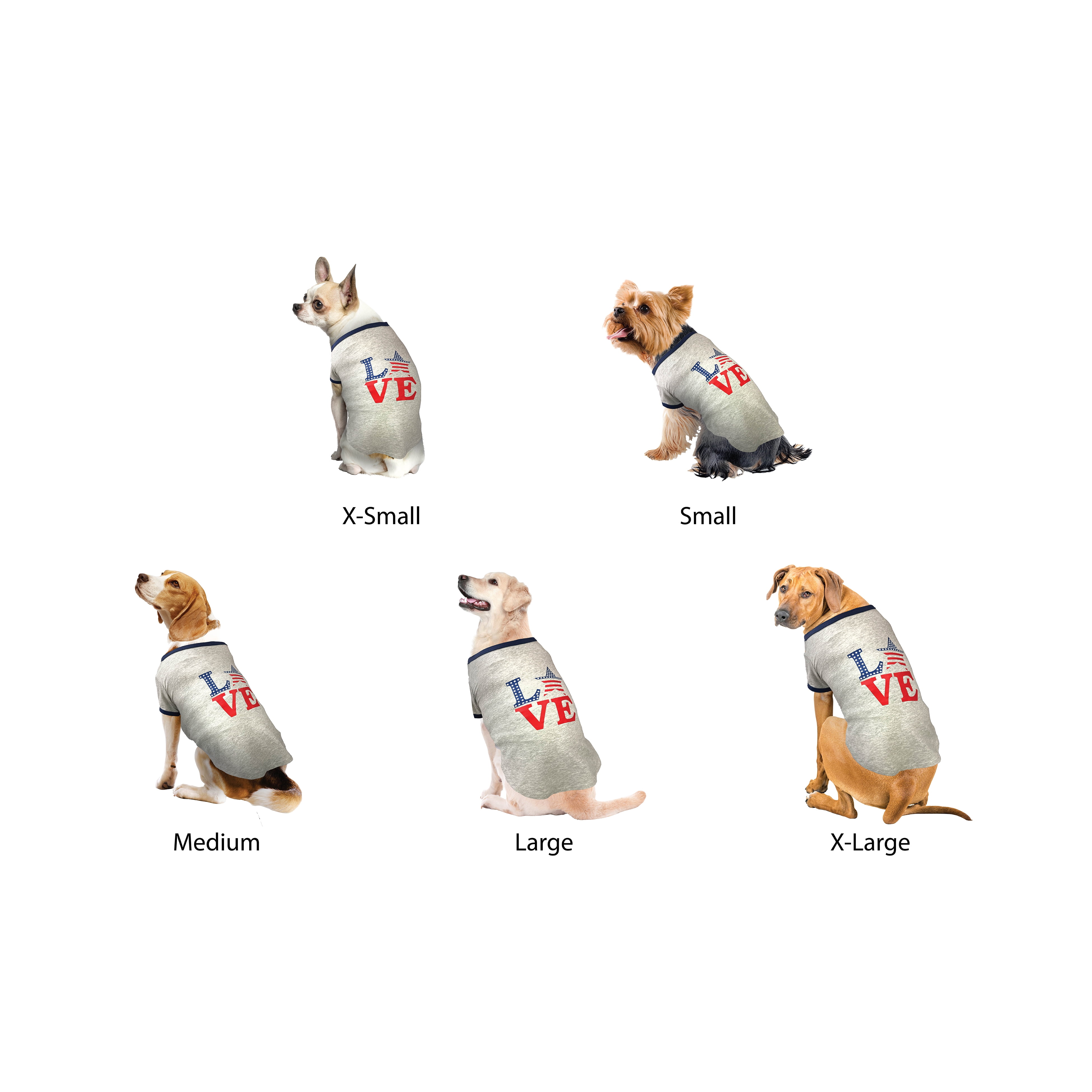 Best Furry Friends T-Shirt for Dogs or Cats, Patriotic Love, Small