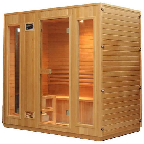 ALEKO STI6ESPOO 4-5 Person Canadian Hemlock Wood Indoor Wet Dry Sauna with 4.5 KW ETL... by ALEKO