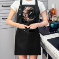 thumbnail image 2 of 2 Pack Adjustable Bib Apron with Artistic Flowers & Butterfly Design - 2 Pockets for Cooking Kitchen Chef Use - Perfect for Men & Women, 2 of 6