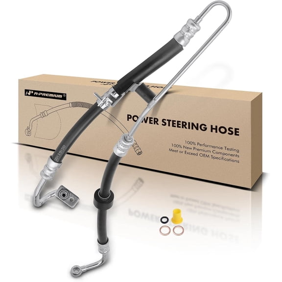 A-Premium Power Steering Pressure Hose Line Assembly Compatible with Mini Cooper 2002 2003 2004 2005 2006 2007 2008, 1.6L, with O-ring & Washer, Pump To Gear