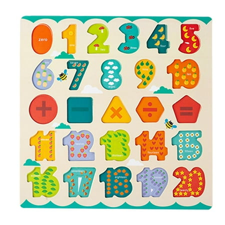 Wooden Alphabet And Number Puzzles Shape Sorter Counting Chunky Jigsaw ...