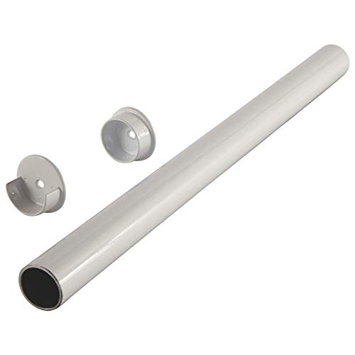 Hafele Closet Rod Round with End Supports, Synergy Collection (White