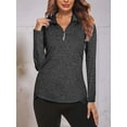 thumbnail image 2 of Women'S 1/4 Zip Shirts UPF 50+ Sun Protection Pullover Long Sleeve Quick Dry Workout Hiking Athletic Shirts, 2 of 6