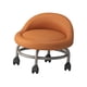 thumbnail image 5 of con taburete bajo para silla de ruedas Cómodo taburete redondo con ruedas y respaldo naranja, 5 of 9