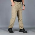 thumbnail image 2 of Mens Cargo Pants with Elastic Waist Width and Soft Men Warm Jeans,Khaki,XL, 2 of 7