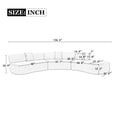 thumbnail image 2 of Churanty Chenille Floor Sofa Curved Couch Set,Modern Compressed Foam Sectional Sofa with Three Throw Pillows for Living Room,136.6" Beige, 2 of 20