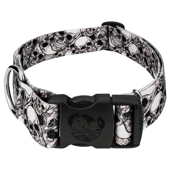 Country Brook Petz® 1 1/2 inch Deluxe Phantom Skulls Dog Collar, Medium