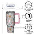 thumbnail image 3 of 30 oz Winter Snowflake Santa Tumbler with Handle and Straw, Stainless Steel Insulated Cup 30 oz, Leak Proof Holiday Mug, Festive Present, 3 of 5