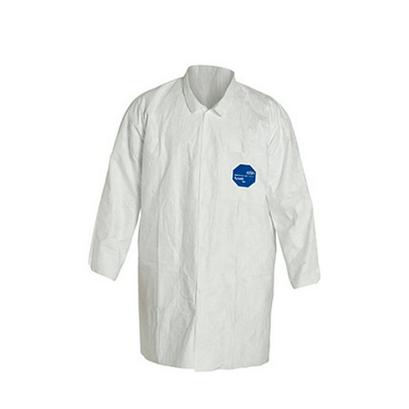 Tyvek TY212 White Labcoat w/ Pockets, Large, 30 count