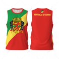 thumbnail image 3 of Camiseta deportiva de baloncesto para hombre con la bandera de la República del Congo, camiseta multifunción para correr y hacer ejercicio, sin mangas, con nombre personalizado exclusivo, 3 of 5