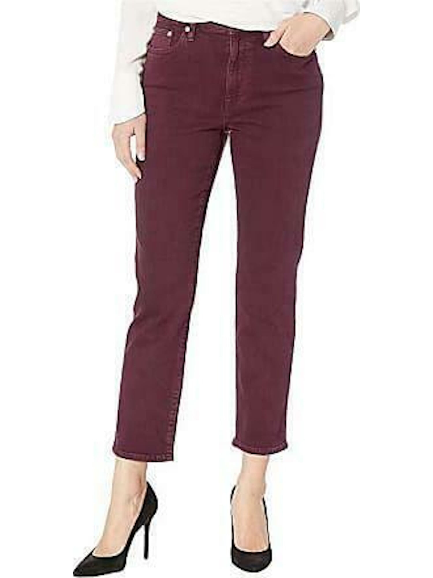 burgundy jeans womens