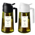 thumbnail image 1 of TrendPlain Dispensador de Aceite de Vidrio 16oz con Atomizador, Pulverizador para Cocina con Etiquetas, Tapa Negra y Blanca, 1 of 5