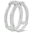thumbnail image 2 of Dazzlingrock Collection 0.50 Carat (ctw) 14K Round Cut Diamond Wedding 5 Stone Enhancer Guard Ring 1/2 CT, White Gold, Size 5.5, 2 of 9