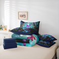 thumbnail image 5 of Homewish Mystic Purple Butterfly Bedding Comforter Set 7pcs for Teens, Dreamy Jungle Animal Queen Bedding Sets, Tree Plant Reversible Queen Sheet Sets, Super Cozy Room Decor, 5 of 7