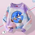 thumbnail image 3 of Ropa teñida con teñido anudado de Sonics para niños, dibujos animados, cuello redondo, lindas niñas, suéter morado, tops, ropa, sudadera, tops, regalos de cumpleaños, 3 of 5