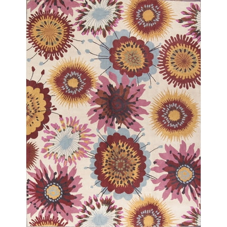 Transitional Floral Hand-Tufted Oriental 10x13 Wool Large Area Rug