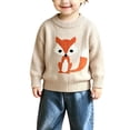 thumbnail image 5 of Ruyang Toddler Girls Knit Sweater Cute Fox Graphic Long Sleeve Pullover Crew Neck Casual Basic Tops Fall Warm Clothes, 5 of 9