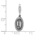thumbnail image 2 of 925 Sterling Silver Polished Oxidized Fancy Lobster Closure Antiqued Strength With Lobster Clasp Charm 26x9mm Pendant Ne, 2 of 2