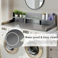 thumbnail image 3 of Washer Dryer Countertop With Shelf, 2-Tier Laundry Countertop with Edge Rails, 54" W * 27.5” D Washer and Dryer Covers for The Top for Counter Storage Organization, Large Space Laundry Topper, Grey, 3 of 8