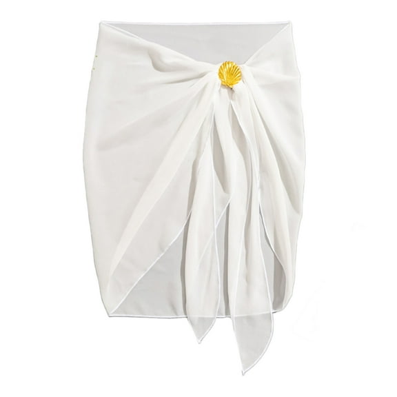 Women Shell Beach Cover Up Solid Color Beach Wrap Sarongs Swimsuit Wrap Skirt