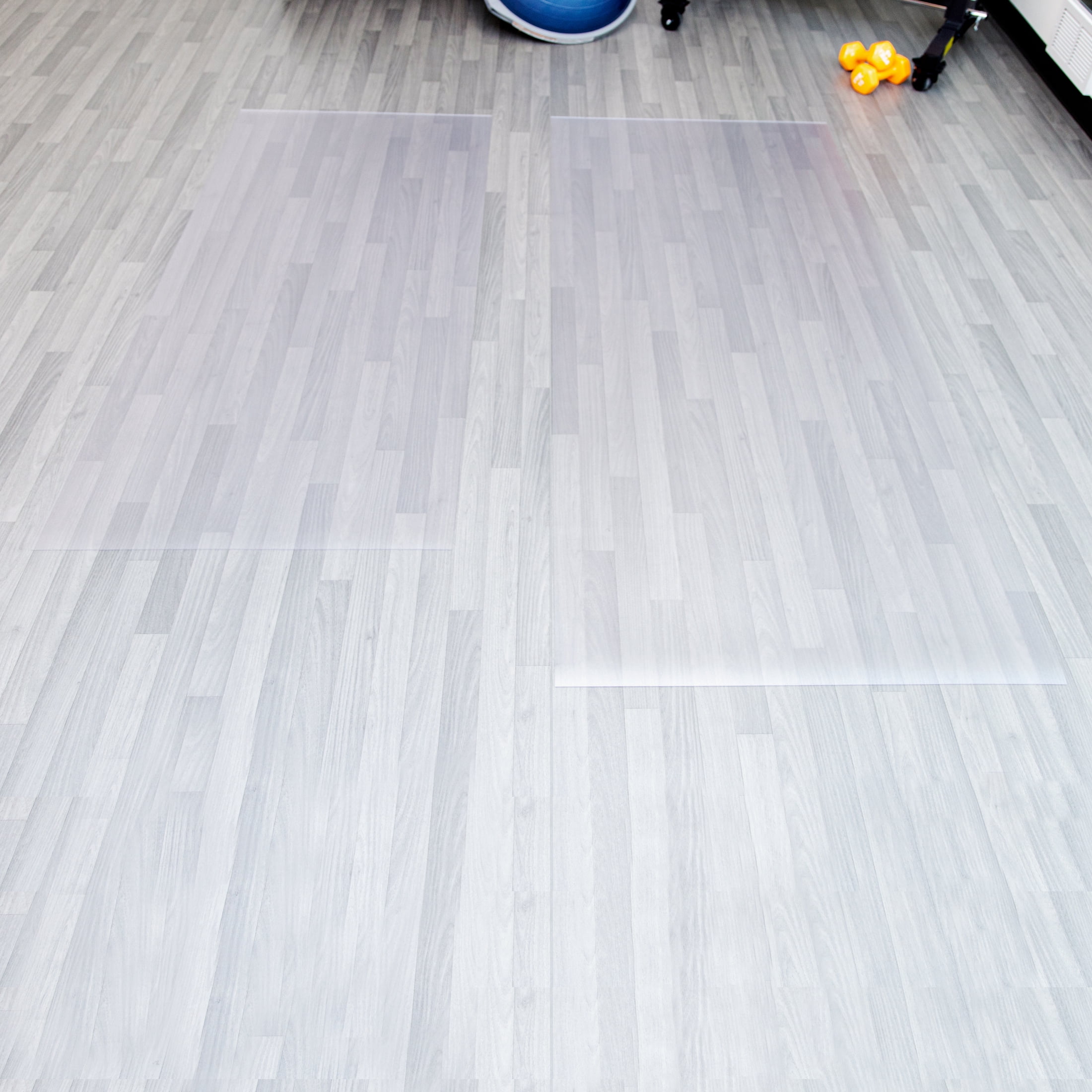 G-Floor 36" x 84" 75 Mil Heavy Duty Vinyl Exercise Equipment Mat - Clear