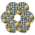 thumbnail image 7 of Yayeee 6 PCS Drink Coasters with Holder Set Woven Absorbent Round Tabletop Hot Pad, Cartoon Beige Lemon, 7 of 7