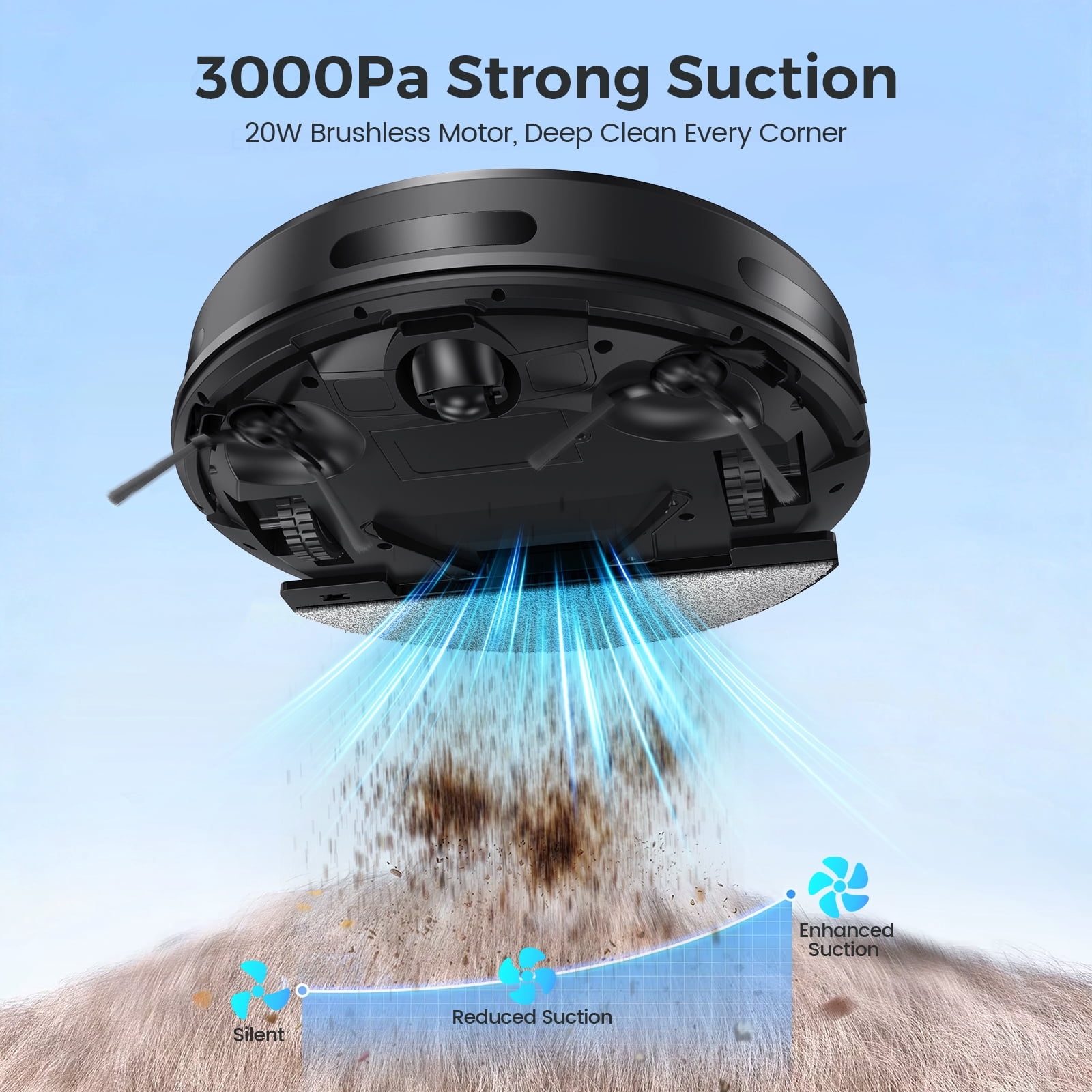 Hivroo Robot Vacuum Cleaner, Robot Vacuum and Mop Combo with WIFI/Alexa for Carpet, Hardwood & Tile