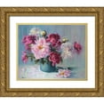 thumbnail image 1 of Yukish, Marina 32x26 Gold Ornate Wood Framed with Double Matting Museum Art Print Titled - A Bouquet of Peonies, 1 of 4