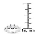 thumbnail image 3 of Ladies Thin 18K Natural Diamond Three Stones Engagement Ring (White Gold Size 4.5), 3 of 3