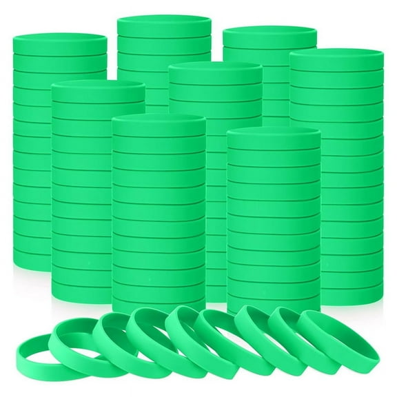 100Pcs Blank Elastic Solid Color Silicone Wristbands Stretch for Men Women Teens Gifts Students Sports Supplies,C