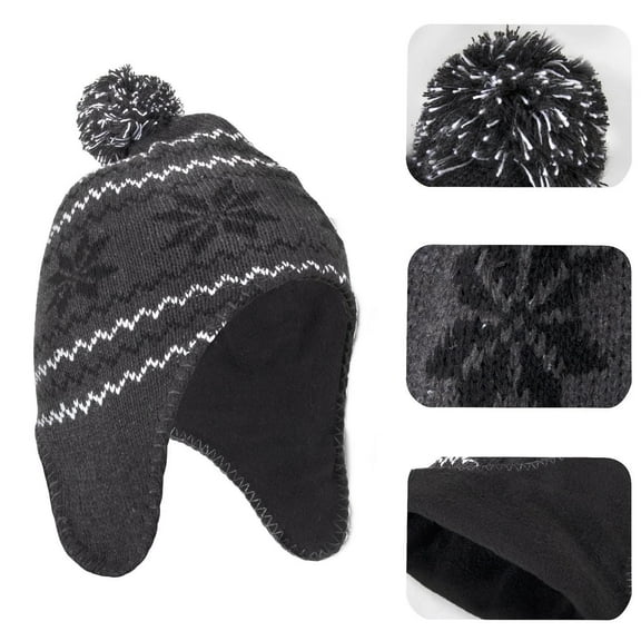 Impecgear Unisex Adult Knit Multi Patterned Beanie Hat - Gray/Black