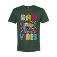 thumbnail image 3 of Rad 90's Vibes Vintage Mens Premium Tri Blend T-Shirt, Forest Green, Large, 3 of 5