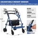 thumbnail image 5 of Andador Rollator para Personas Mayores con Asiento, Combinación 3 en 1 Andador, Silla de Ruedas y Transporte, Ruedas Antideslizantes de 6", 5 of 9
