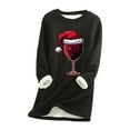 thumbnail image 1 of WEAIXIMIUNG Sweatshirts Col Rond Femmes Vintage Mode Décontractée Noël Verre Manches Longues Long Pull 3, 1 of 2