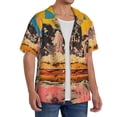 thumbnail image 2 of Vsdgher Psychedelic Band Hotdog Art Men's Cuban Shirt, Hawaiian Shirts, Business Casual Button Down Shirts, Short Sleeve Shirt-Small, 2 of 5