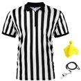 thumbnail image 1 of Camisa de árbitro Syhood para hombre, jersey de árbitro a rayas y silbato, 1 of 6
